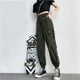 thumbnail image 1 of Pantalones negros atractivos de cintura alta para adelgazar para mujer, estilo recto suelto, cadena de moda para otoño, 1 of 6