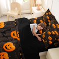 thumbnail image 5 of Manfei Cartoon Halloween 7-Piece Twin Bedding,Harvest Pumpkin Print Bedding Comforter Set,Black Reversible, 5 of 7