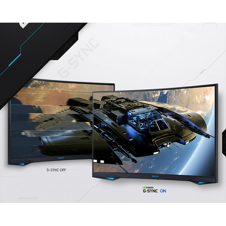 SAMSUNG 27 Odyssey G7 Series WQHD (2560x1440) Gaming Monitor, 240Hz,  Curved, 1ms, HDMI, G-Sync, FreeSync Premium Pro, LC27G75TQSNXZA, Blue