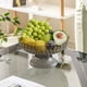 thumbnail image 5 of Frutero/caja para dulces, almacenamiento de snacks, elegante caja para frutas secas en la sala de estar, diseño con drenaje, fácil de limpiar, estructura metálica, diseño de 2 niveles, ideal, 5 of 8