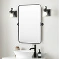 LIFEI 20"x30" Matte Black Pivot Mirror for Bathroom, Metal Frame
