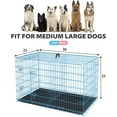 thumbnail image 2 of AOJDVE 36 Inch Dog Crates for Small Medium Dogs Folding Metal Wire Crates Dog Kennels Outdoor and Indoor Pet Dog Cage Crate with Double-Door,Divider Panel, Removable Tray and Handle,Blue, 2 of 14