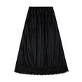 thumbnail image 1 of Women Lace Trim Half Slip Long Underskirt Elastic Waist Ice Silk Petticoat Lightweight Safety Half Skirt for Under Dress White, 1 of 4