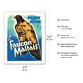 thumbnail image 2 of The Maltese Falcon (Le Faucon Maltais) Starring Humphrey Bogart - Vintage French Movie Poster c.1941 - Fine Art Matte Paper Print (Unframed) 11x14in, 2 of 4