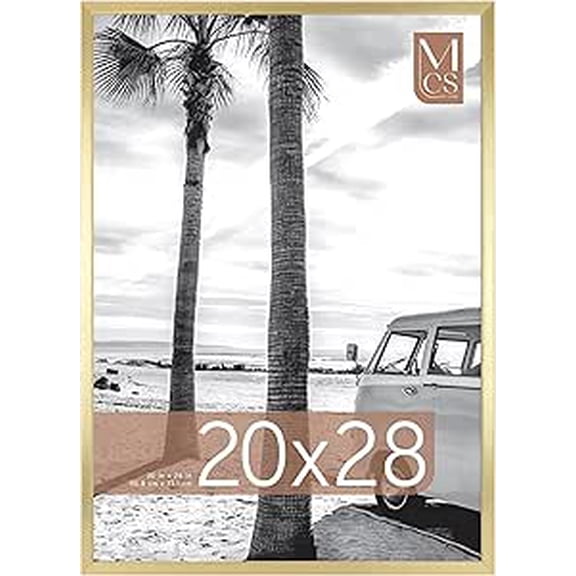 MCS Foundation 20x28 Poster Frame Traditional Brass, Vertical & Horizontal Wall Hanging Large Picture Frame for Photos, Posters & Art Prints (1-Pack)