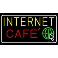 thumbnail image 1 of Yellow Internet Cafe LED Neon Sign 13 x 24 - inches, Clear Edge Cut Acrylic Backing, with Dimmer - Bright and Premium built indoor LED Neon Sign for Computer & Electronics store decor., 1 of 7