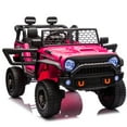 thumbnail image 4 of Jorfly 24 Volt Ride on Toys,4WD 2 Seater Power Car wheels UTV w/Remote Control, Bluetooth Music, Spring Suspension, LED Light, 5MPH Max, Pink, 4 of 7
