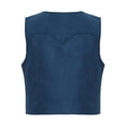 thumbnail image 2 of renvena Boys Girls Western Cowboy Vest Suede Tassel Jacket Outerwear Top Kids Fancy Party Navy Blue 12, 2 of 7