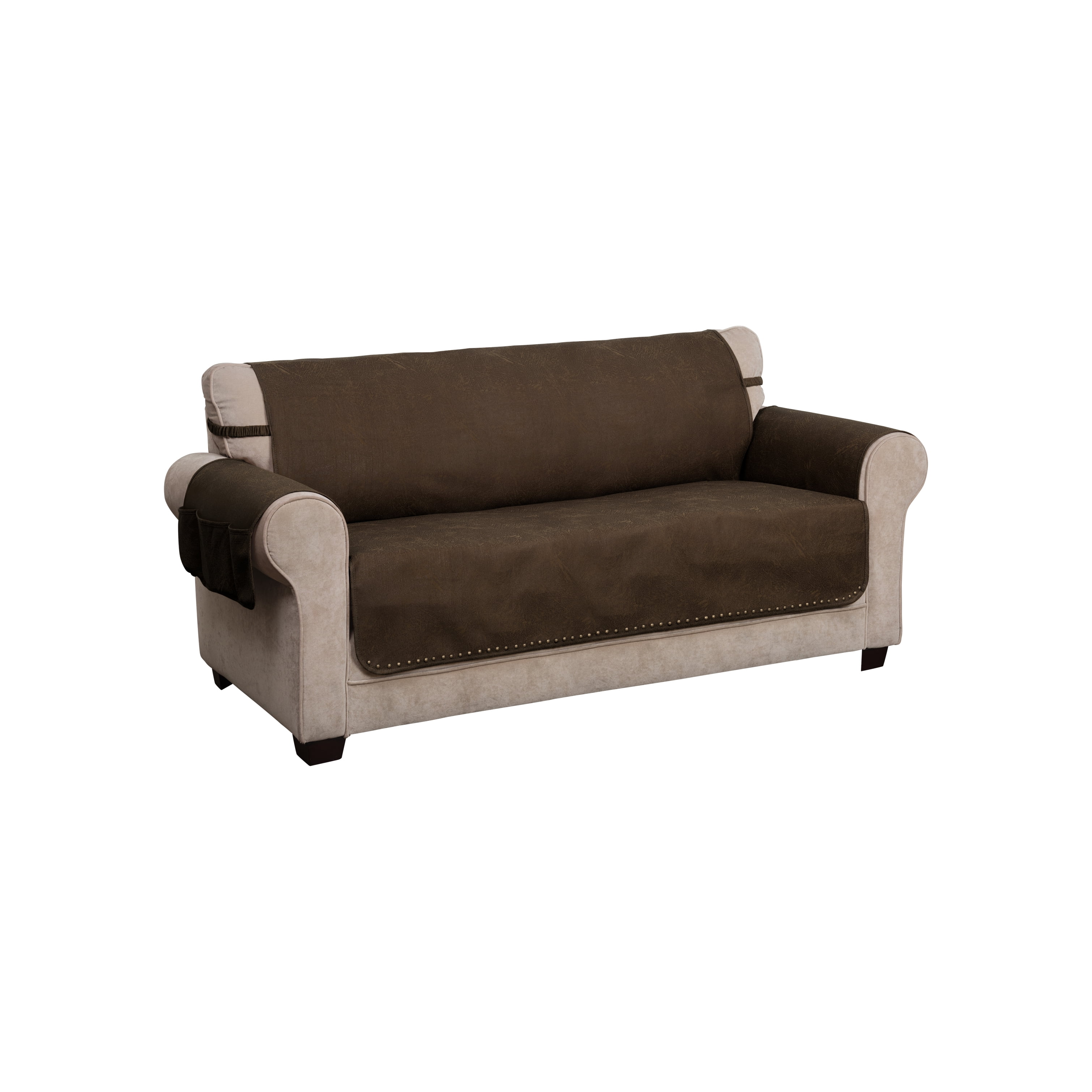Faux Leather Solid Sofa Furniture Cover, Faux Leather Slipcover