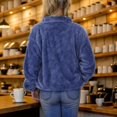 thumbnail image 3 of Gibobby Chamarra de invierno para mujer, Chamarra corta de forro polar mullido para mujer, para otoño e invierno, chaquetas de gabardina de invierno(Marina,XG), 3 of 5