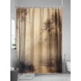 thumbnail image 5 of Impressionist Style Shower Curtain Set ，Waterproof Fabric Shower Curtains Abstract Hazy Brown Forest Tree Shower Curtains for Bathroom,Bathroom Decor 54x"78", 5 of 6