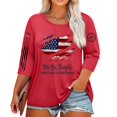 thumbnail image 2 of Women's 250th Anniversary Print Shirt USA Flag Patriotic Tshirt, 2 of 5