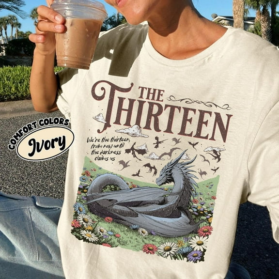 The Thirteen Throne Of Glass Comfort Colors Shirt, Abraxos Dragon TShirt, Fantasy Floral Dragon T-Shirt, SJM Fan Gift, Bookish Merch