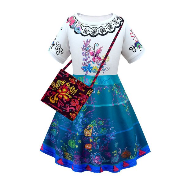 Disney Encanto niñas vestidos carnaval verano niños princesa Mirabel vestido fiesta de cumpleaños Madrigal disfraz niños graduación vestidos 4-5T 120CM Gao Jinjia LED