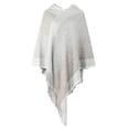 thumbnail image 1 of Qarigey Poncho de invierno para mujer, Jersey de punto a rayas, chal con borlas, fiesta de moda, fiesta en la playa, accesorios para fotos, Abrigos y chamarras Gris, 1 of 6