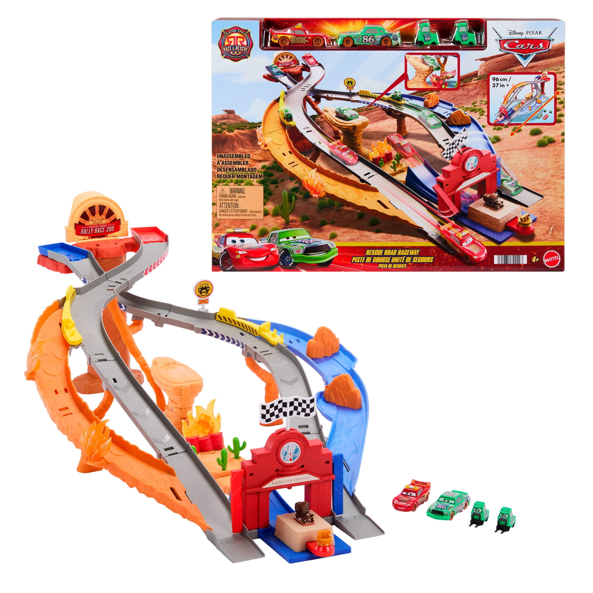 Disney and Pixar Cars GRC Jumping Raceway Playset with 2 Toy