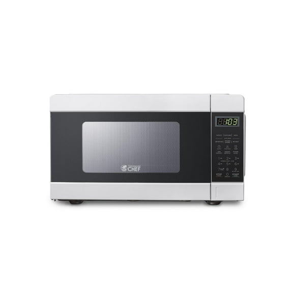 COMMERCIAL CHEF Micro-ondes de 0,9 pi³ avec 10 niveaux de puissance, bouton poussoir et sécurité enfant, micro-ondes de 900 watts avec commandes numériques, micro-ondes de comptoir avec minuterie et m