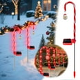 thumbnail image 2 of Solar Christmas Decorations Candy Cane Lights, Solar Xmas Pathway Markers Lights, Outdoor Decor Stake with Snowflowers & Santa,2 Modes LED Lights for Garden Patio Yard Lawn(B), 2 of 5