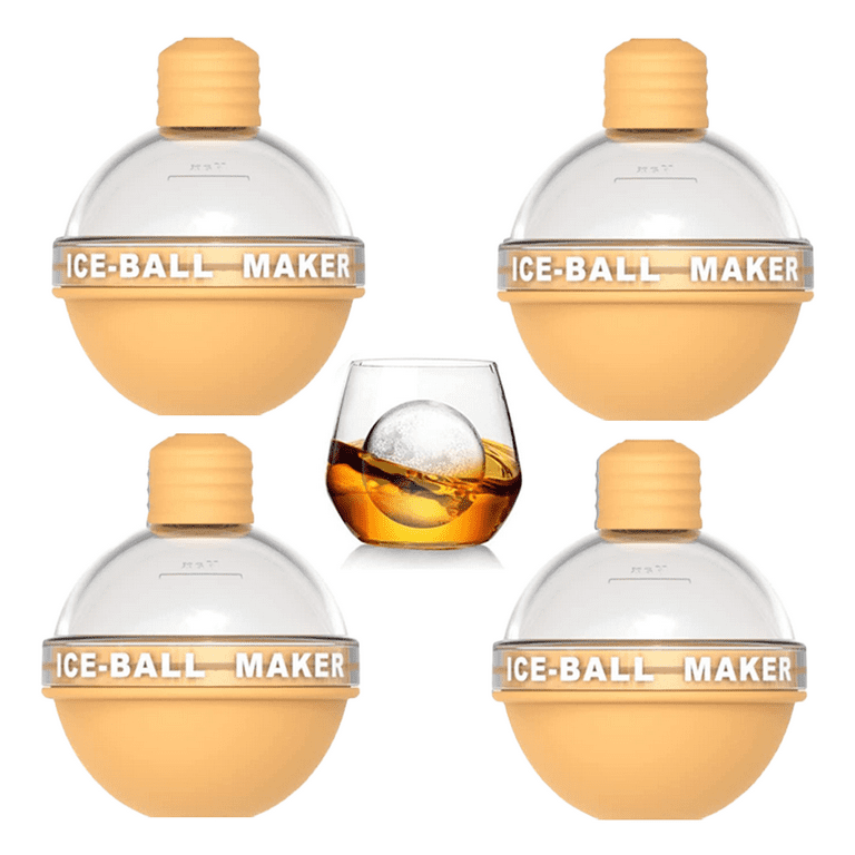 Clear Ice Ball Maker - Silicone Ice Cube Maker, Ice Tray, Round Ice Mold  for Sphere Crystal Clear 2.35 Inch Ice Balls-Whiskey transparent round ice  cubes (4 Ice Ball Maker) price in