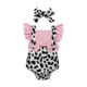thumbnail image 1 of Gibobby Mamelucos para bebe niña con estampado de leopardo y mangas para niñas pequeñas, mono, diadema, ropa(Rosa, 3-6 Meses), 1 of 5