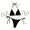 Black #86, variant on Dresfit Lace Trim Two Piece Bikini Set - Solid Color Sexy Swimwear Brown M