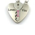 thumbnail image 3 of Metal Keychain with I Love You Words Key Heart Shape Decorative Pendant for Lovers Couples, 3 of 3