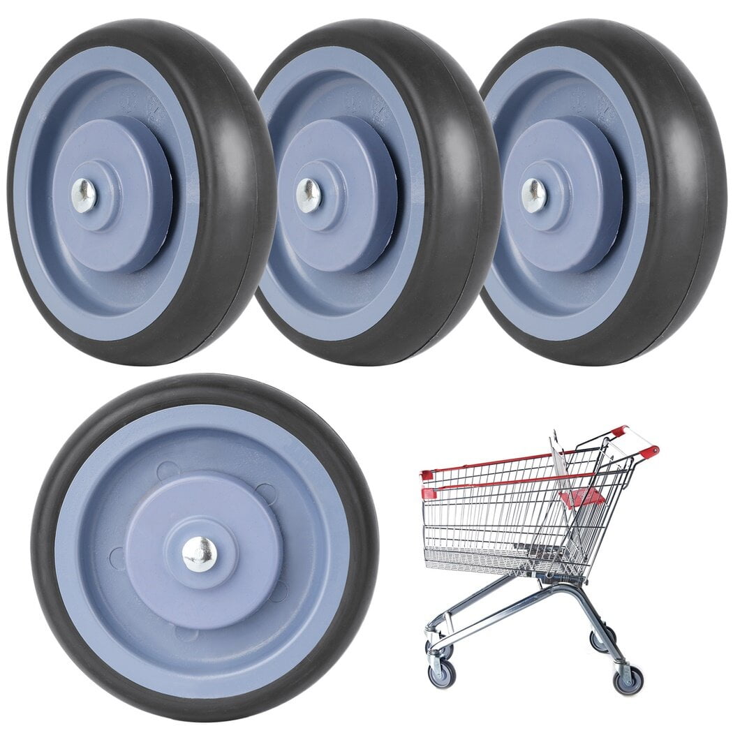 2 Roulettes De Chariot Uxcell Diamètre 16 Cm - Rouges - Remplacement Chariot De Course