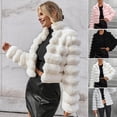 thumbnail image 2 of Winter Women Jacket Thick Faux Fur Solid Color Turn-down Collar Long Sleeves Heat Retention Outdoor Daily Wear Warm Coat, 2 of 8