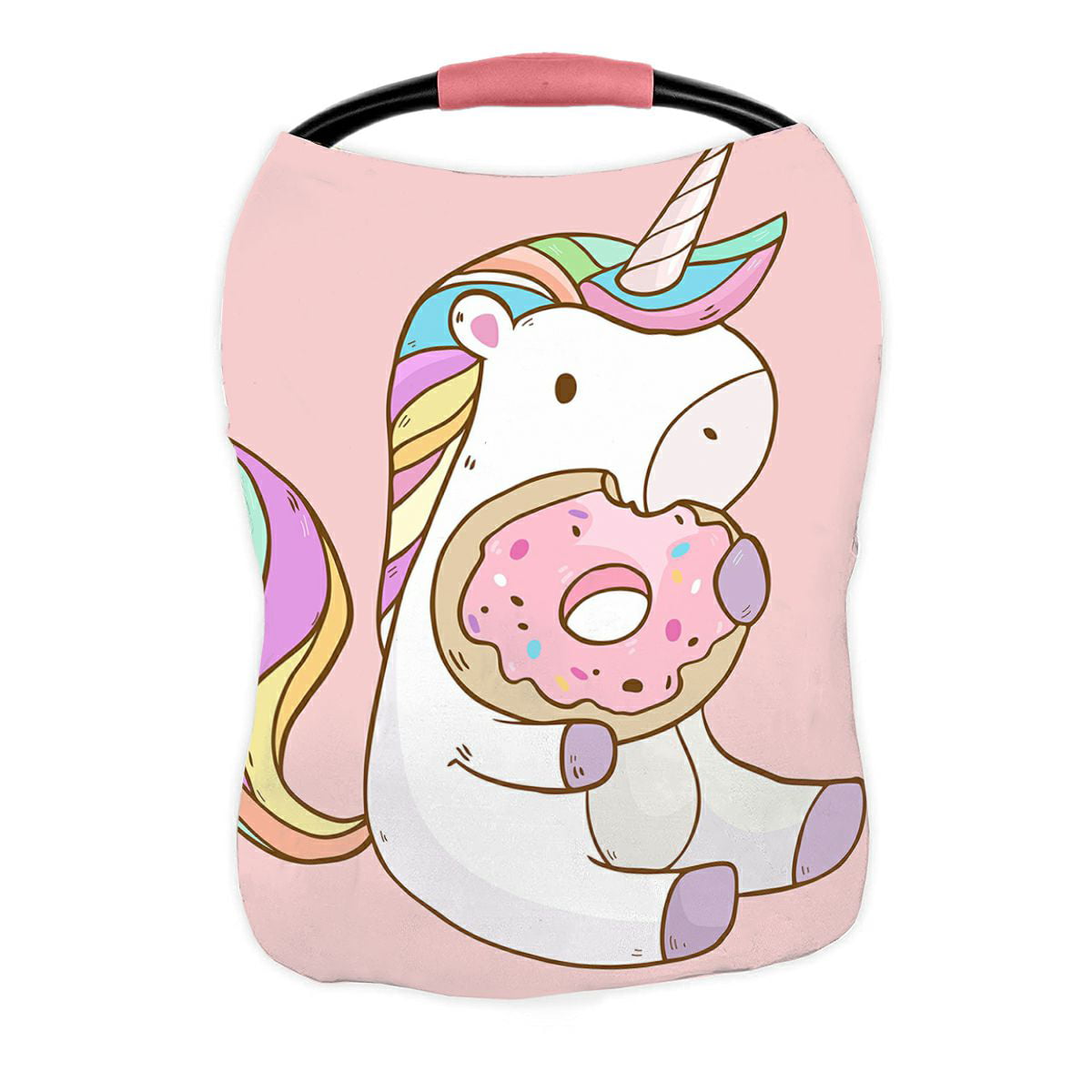 ABPHQTO Cute Cartoon Unicorn Eating Tasty Donuts Nursing Cover Baby  Breastfeeding Infant Feeding Cover Baby Car Seat Cover Infant Stroller  Cover Carseat Canopy Breathable 