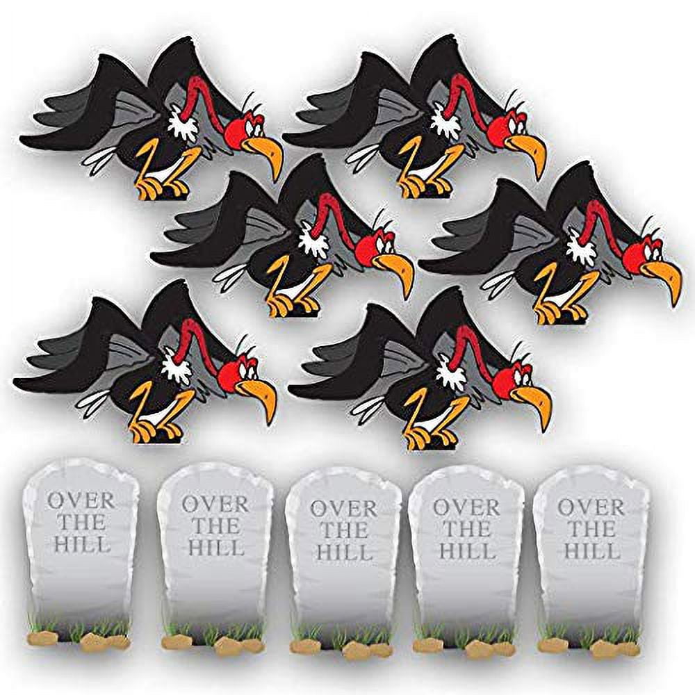 VictoryStore Yard Decorations: Birthday Yard Cards, Over The Hill with Buzzards and Tombstones Yard Decorations, Set of 11 with Stakes 12361