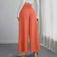 thumbnail image 5 of Lenpel Palazzo Pants for Women Business Causal Elastic High Waisted Solid Color Wide Leg Pants Baggy Work Trousers, 5 of 6