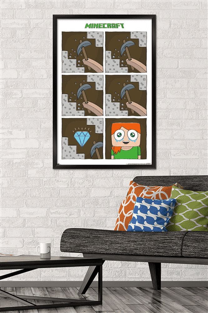 Minecraft - Simple Comic Alex Cry Wall Poster, 22.375" x 34" Framed