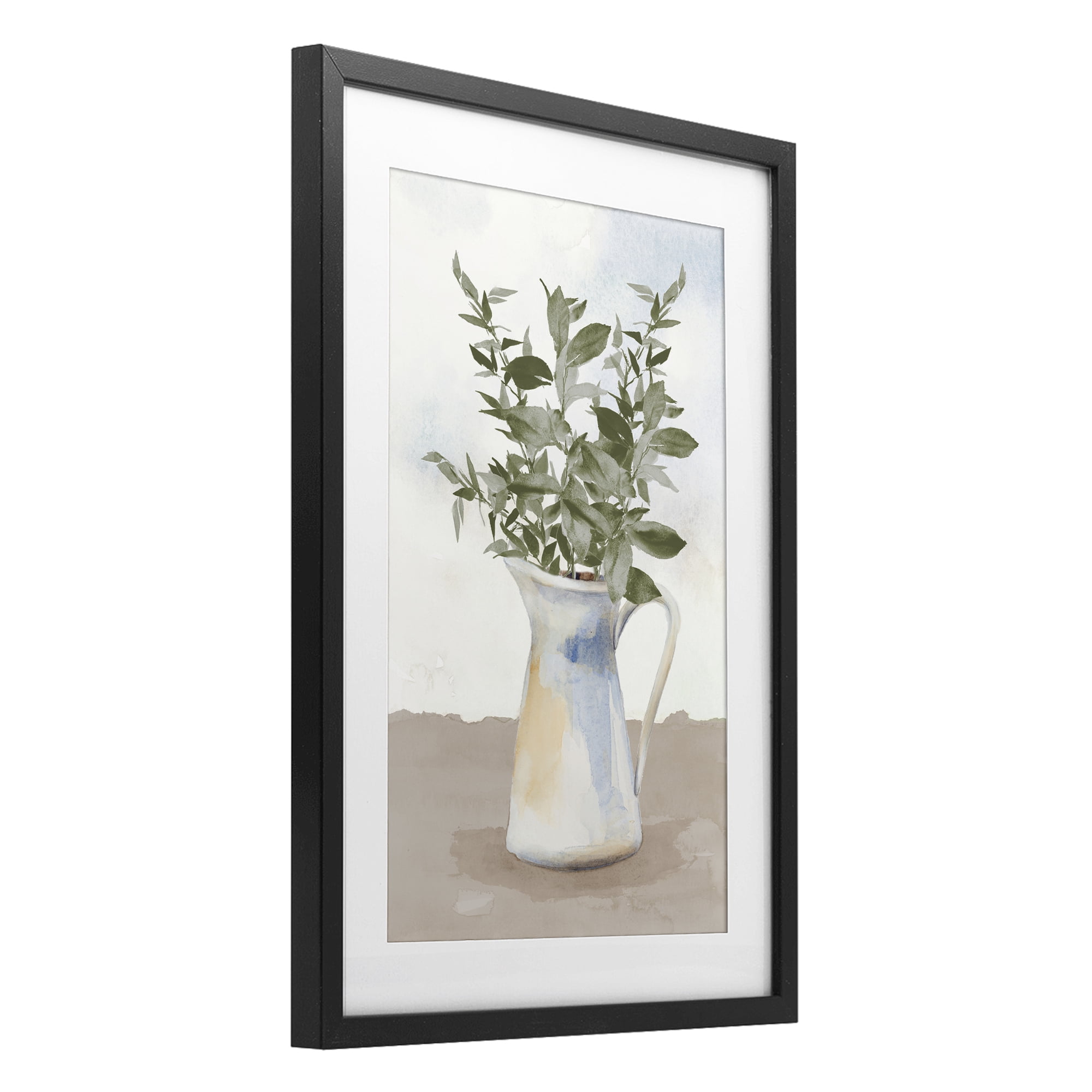 Stupell Industries Eucalyptus Botanicals Vase Black Framed Print Under Glass, design by Lanie Loreth