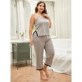 thumbnail image 6 of Ebukurty Women's Plus Size Sleepwear Set, 2-Piece Cotton Pajamas Sling Soft Oversize Pj Set, 6 of 8
