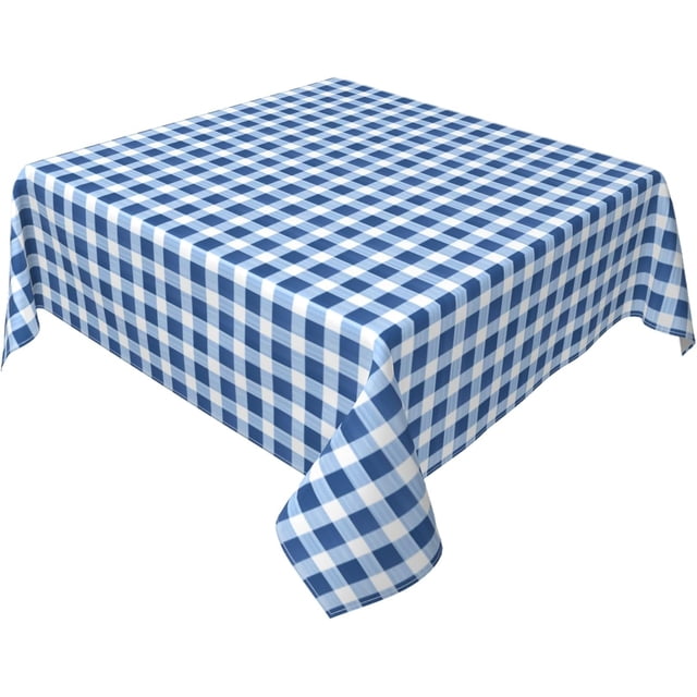 Square Tablecloth 60 x 60 Inch, Blue Jeans Gingham Square Tablecloth Water Resistant Spill Proof Table Cloths Fabric Table Cloth for Buffet Table, Parties, Holiday Dinner, Wedding