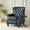 Navy, variant on Traditional Genuine Leather Push Back Wingback Recliner Chair Tufted with Nailhead Trims and Solid Wood Legs for Living Room Navy