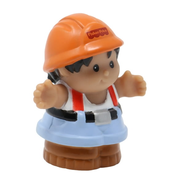 Replacement Part for Collectible Fisher-Price Little People Construction Site Building Playset 72649 - Replacement Dump Truck Driver Roberto Figure - Wearing Hard Hat and Suspenders