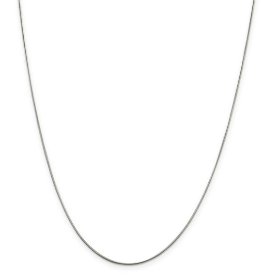 Sterling Silver .8mm Round Snake Chain Necklace - Lobster Claw - Length: 16 to 24