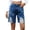 01 Dark Blue, variant on Women's Shorts Ripped Stretchy Long Jean Shorts Mid Rise Frayed Cut Off Bermuda Shorts