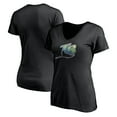 thumbnail image 2 of Women's Black Tampa Bay Rays Core Wahconah V-Neck T-Shirt, 2 of 3