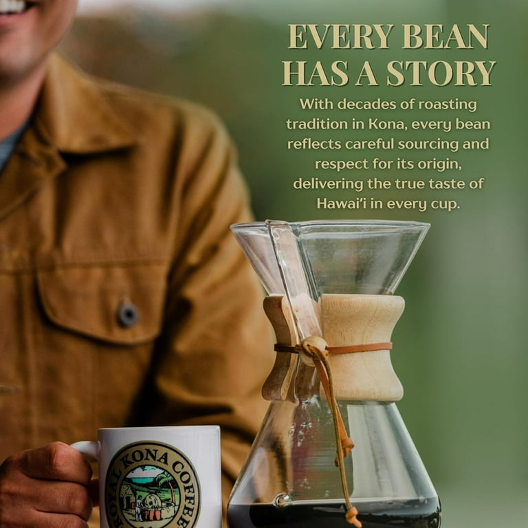 Royal Kona Coffee Medium Light Roast Whole Bean Coffee, 100