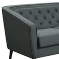 thumbnail image 3 of AC Pacific Mid-Century Modern Grey Polyester Tufted Tuxedo Arm Loveseat, 3 of 5