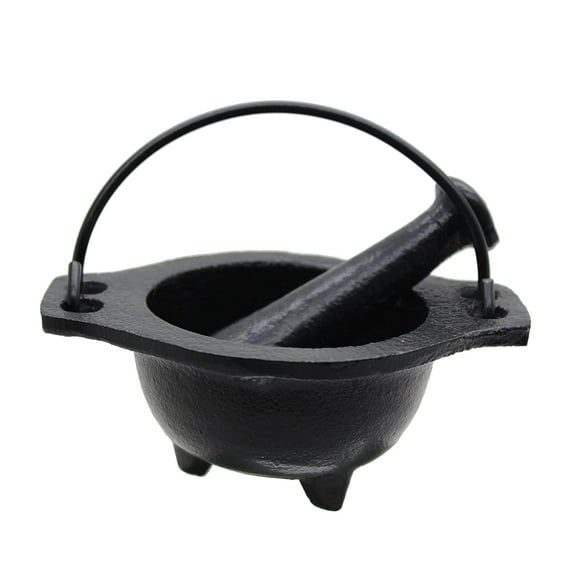 Cast Iron Cauldron Mortar and Pestle Set