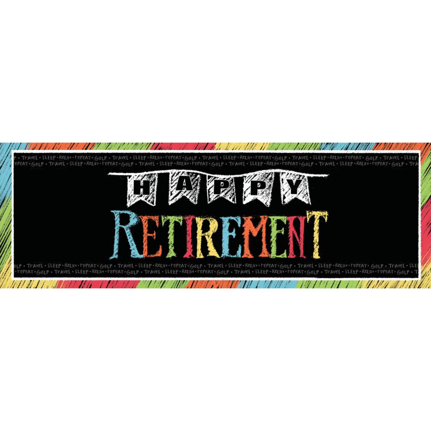 Pack Of 6 Decorative Multi Colored Retirement Chalkboard