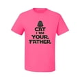 thumbnail image 3 of Cat I Am Your Father Cat Lover Men's Graphic T-Shirt, Neon Pink, Large, 3 of 5