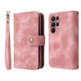 thumbnail image 2 of Jiahe Cover for Samaung Galaxy S22 Ultra Wallet Case with Card Holder, Adjustable Crossbody Lanyard Zipper PU Leather Kickstand Card Slots Magnetic Flip Cover Case 6.8 Inch, Pink, 2 of 9