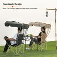thumbnail image 4 of Graflsoa Portable Outdoor Folding Chair with Retractable Canopy - Ideal for Camping, Beach, and Lawn Activities (Dark Green/Khaki), 4 of 6