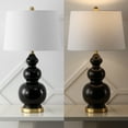 thumbnail image 6 of JONATHAN Y Bowen 27.5" Contemporary Transitional Ceramic Gourd LED Table Lamp, Black/Brass Gold, JYL4023C, 6 of 7