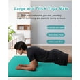 thumbnail image 4 of YR Large Yoga Mat 15mm Thick NBR 78"x35" Wide Exercise Mats for Home Gym Floor Fitness Pad, Ice Blue W/Bag, 4 of 10
