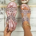 thumbnail image 2 of WILLBEST Sandalias De Plataforma Con Tiras Cruzadas Y Diamantes De Imitación Para Mujer, Sandalias Con Correa Elástica En El Tobillo, Zapatos Casuales De Playa Bohemios 1311, 2 of 9